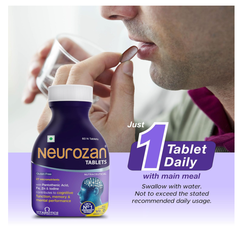 Neurozan Multivitamin Tablets 60 Count with Ginkgo Biloba