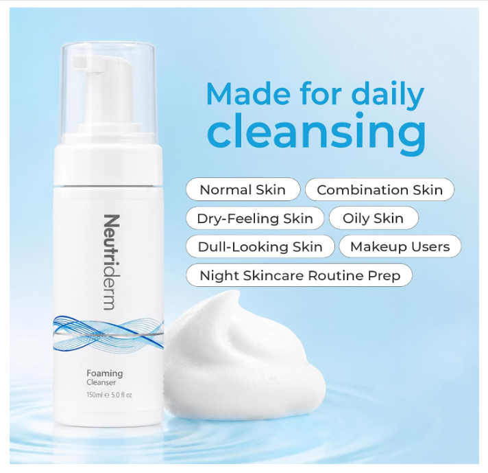 Neutriderm Foaming Face Wash for Dry Skin with Niacinamide