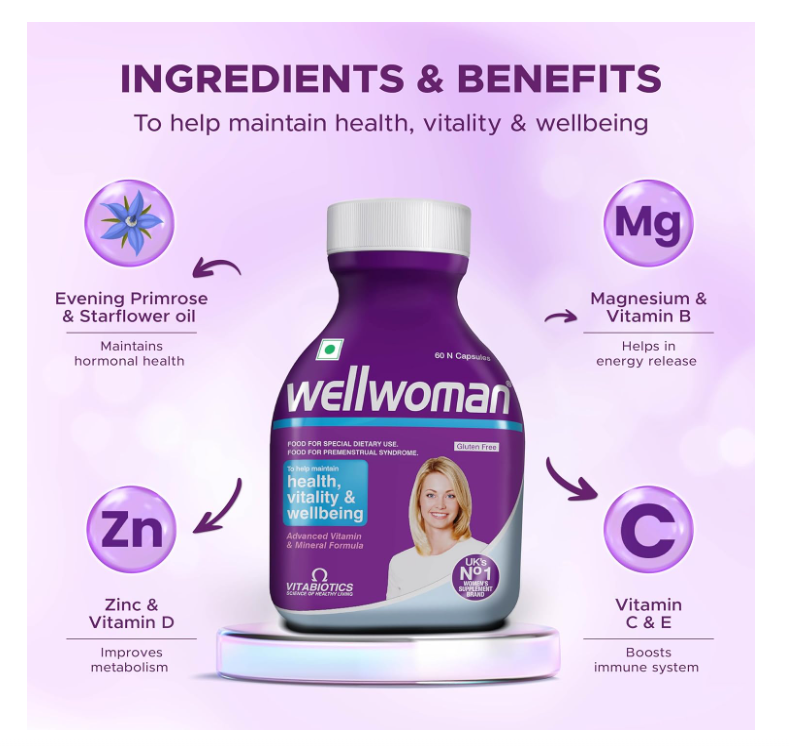Wellwoman Multivitamin Capsules for Women 60 Count