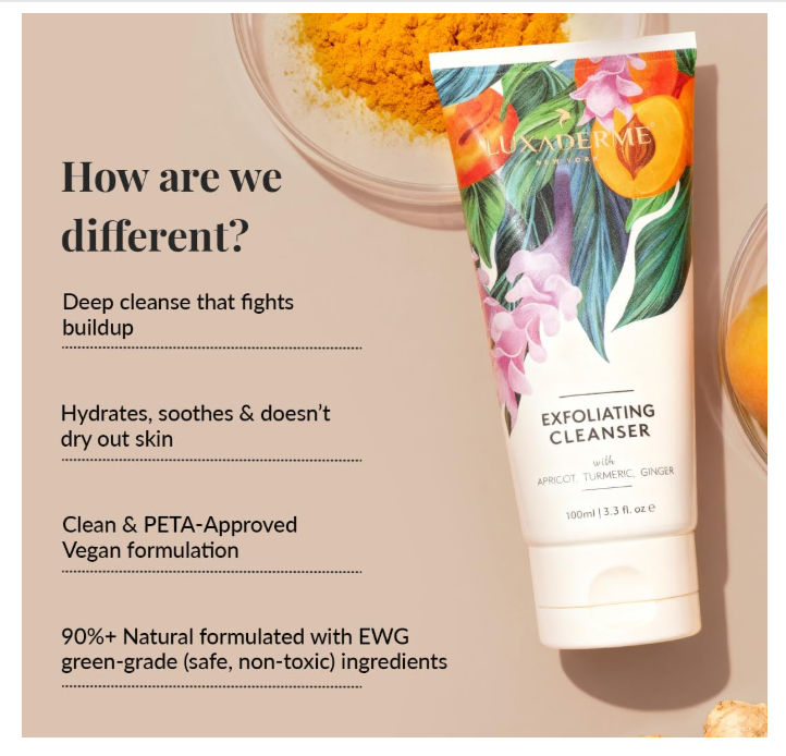 LuxaDerme Korean Face Cleanser with Ginger & Turmeric